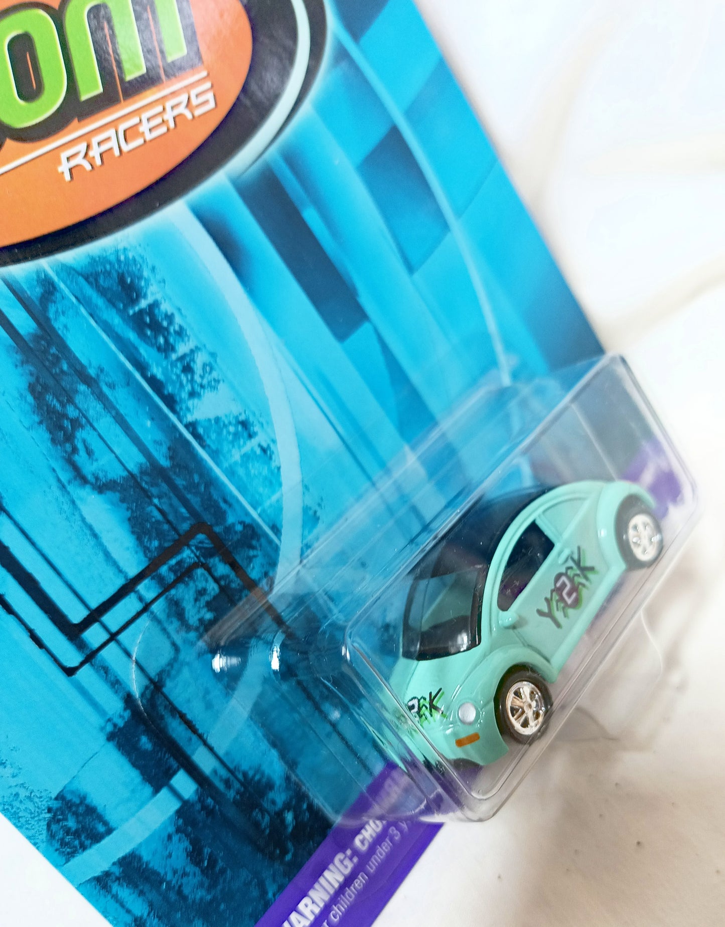 Johnny Lightning Dot Com Racers Y2K Bug VW Concept One Blue - TulipStuff