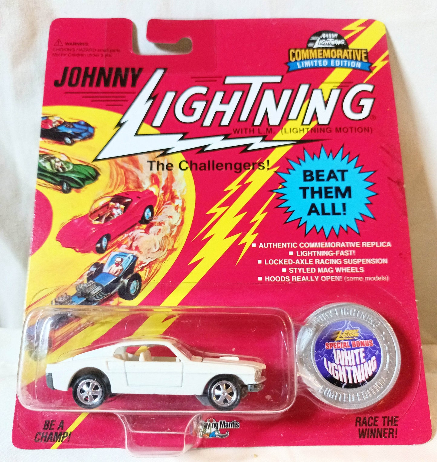 Johnny Lightning Commemorative Custom Mustang White Lightning 1995 - TulipStuff