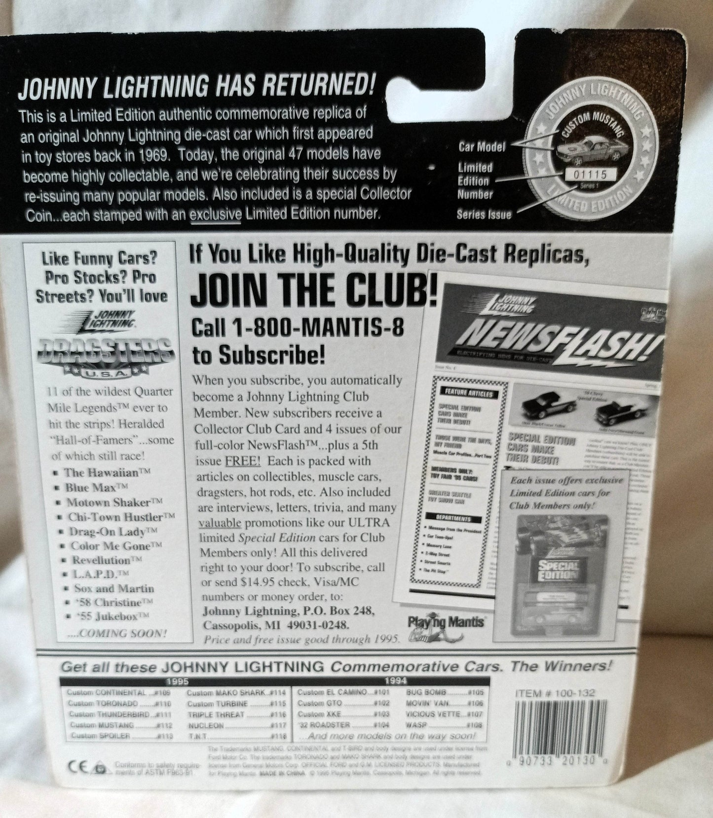 Johnny Lightning Custom Toronado Ride The Storm '96 Toy Fair Ltd Ed - TulipStuff