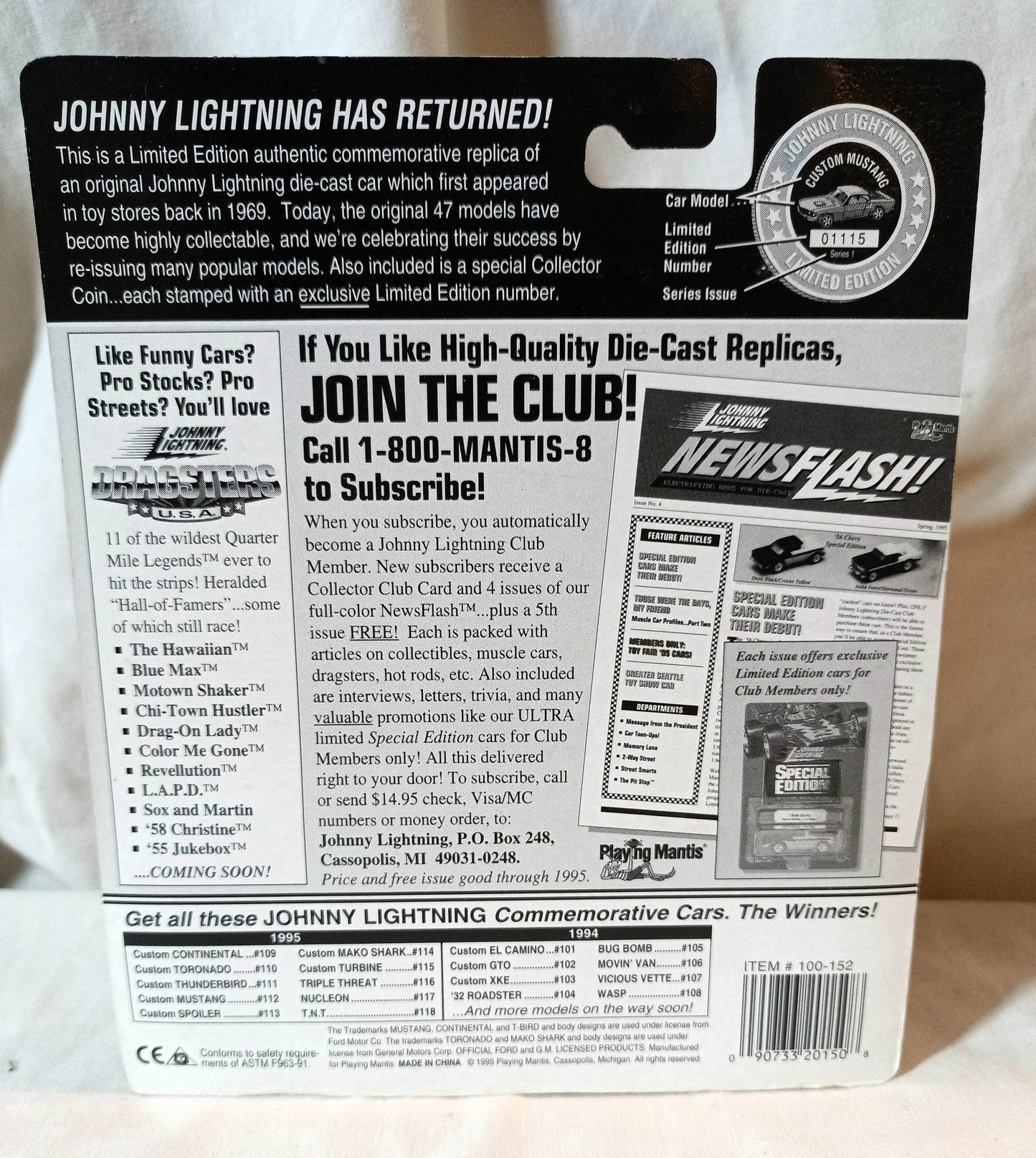 Johnny Lightning Commemorative Custom Turbine White Lightning 1995 - TulipStuff