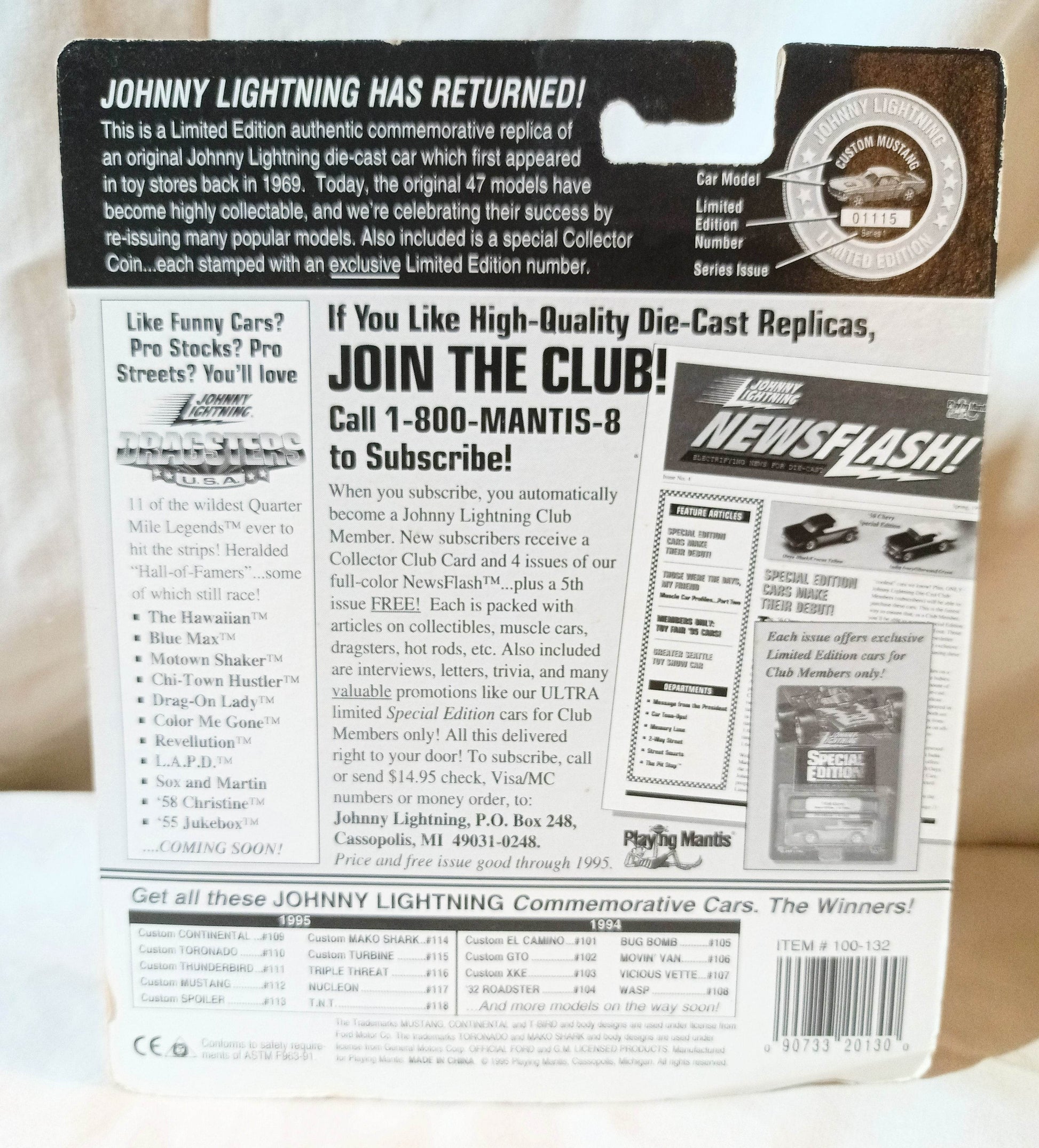 Johnny Lightning Commemorative Ltd Ed Movin Van Christmas Is For Kids '95 Gold - TulipStuff