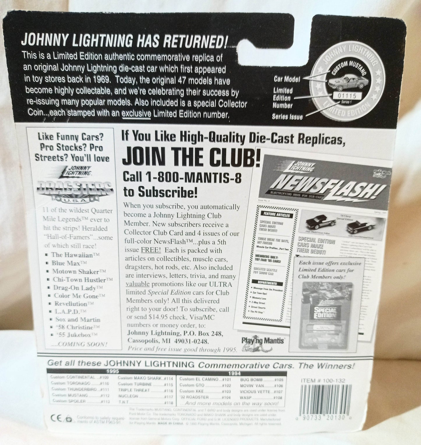 Johnny Lightning Commemorative Ltd Ed Movin Van Christmas Is For Kids '95 Red - TulipStuff