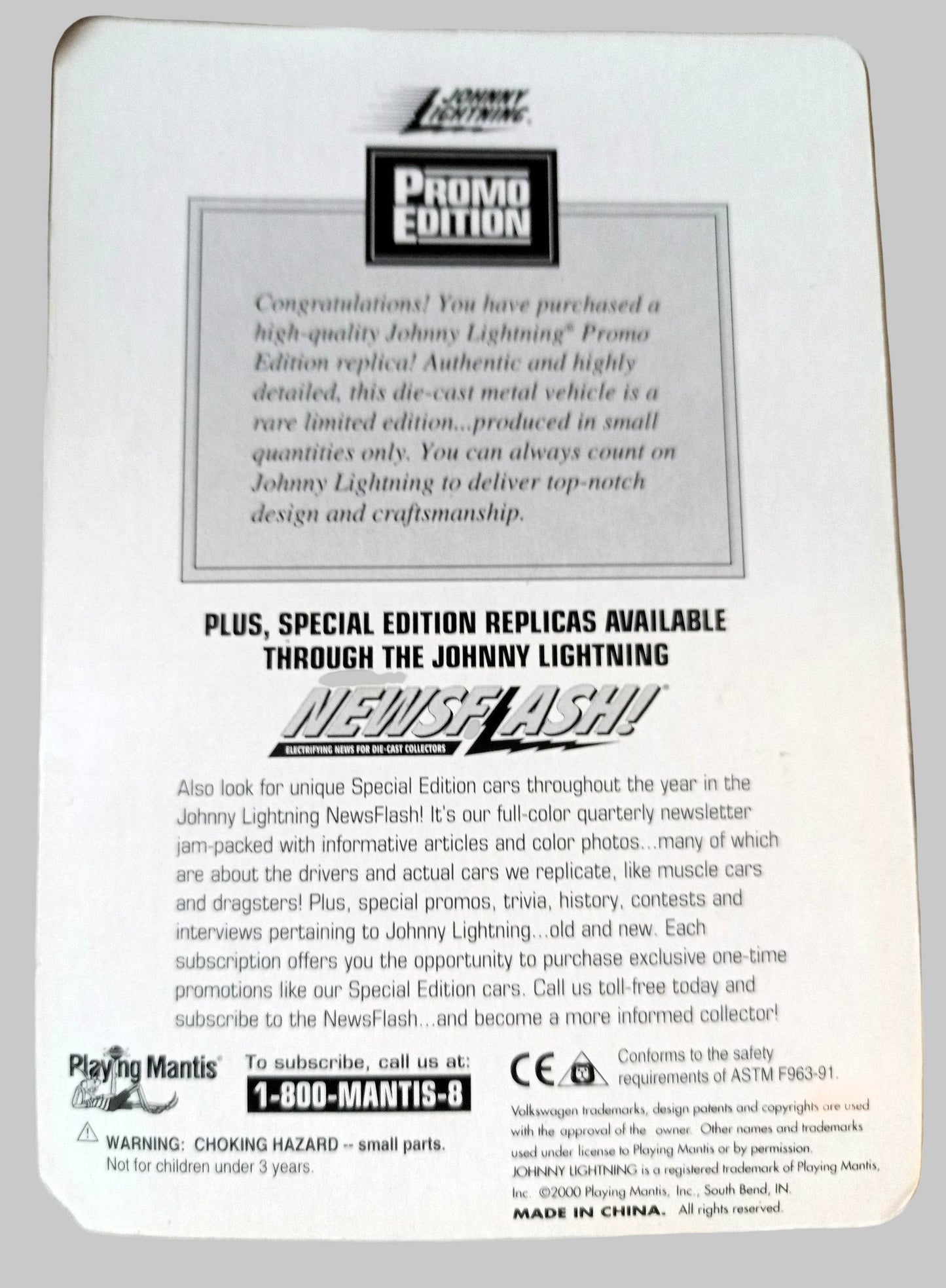 Johnny Lightning Promo Edition VW Thing Volkswagen Ltd Ed 1999 - TulipStuff