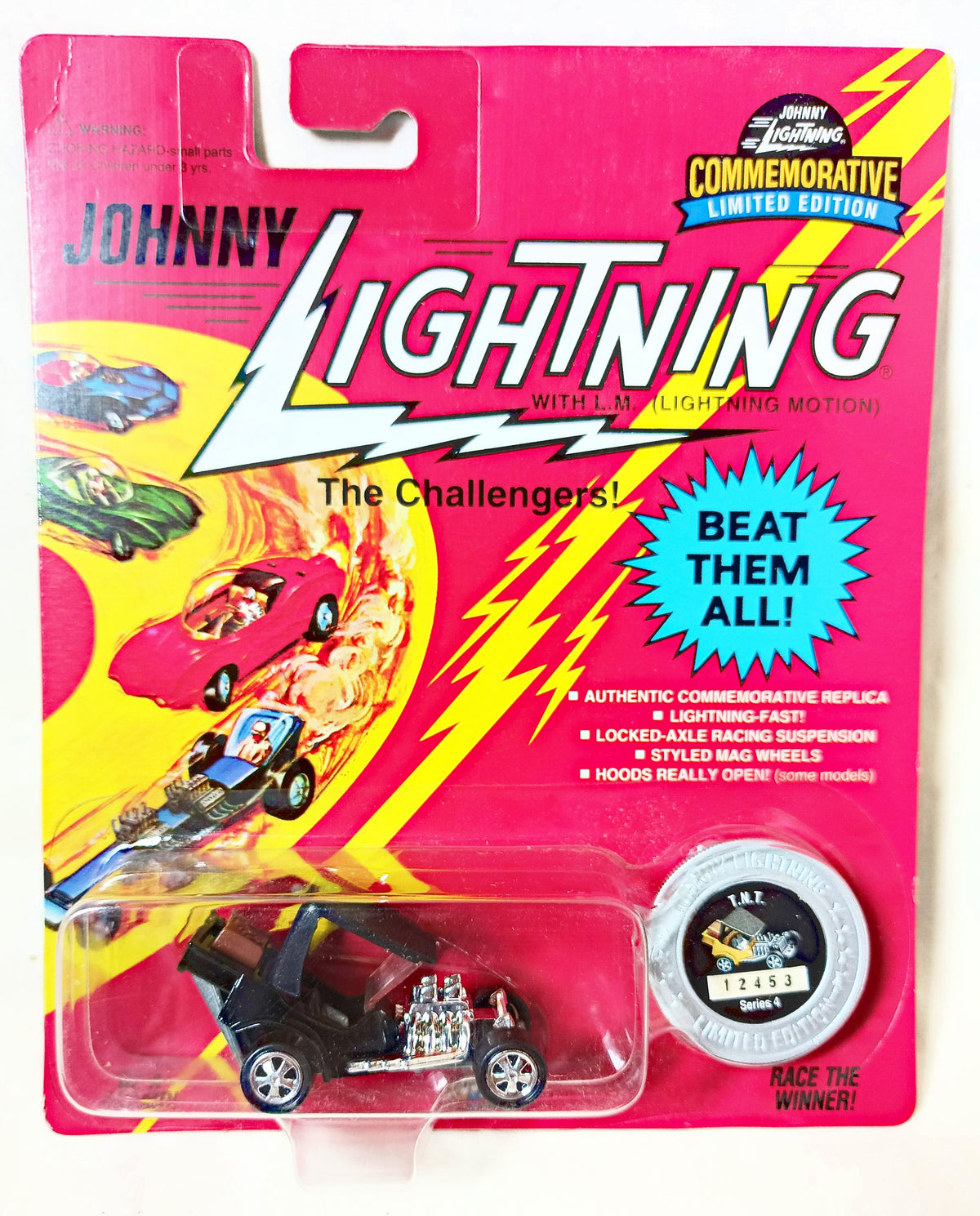 Johnny Lightning Commemorative T.N.T. Hot Rod Black Ltd Ed  1995 - TulipStuff