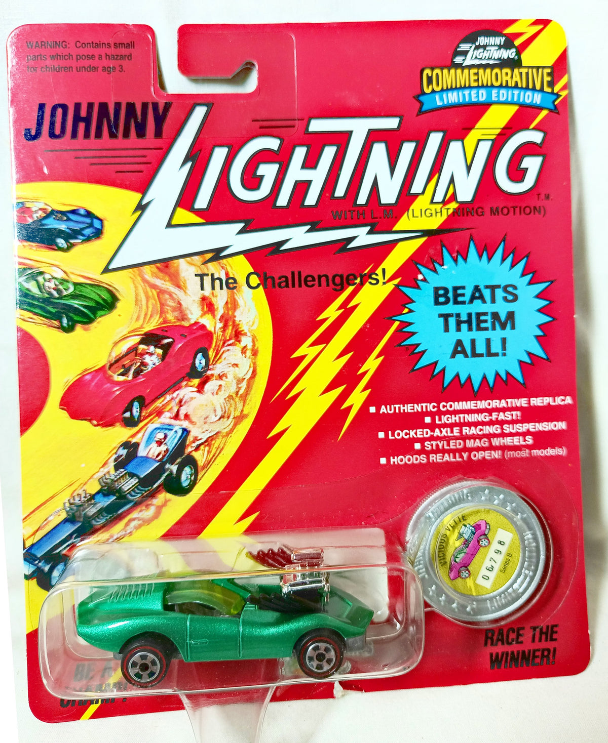 Johnny Lightning Commemorative Series B Vicious Vette Green 1993 - TulipStuff