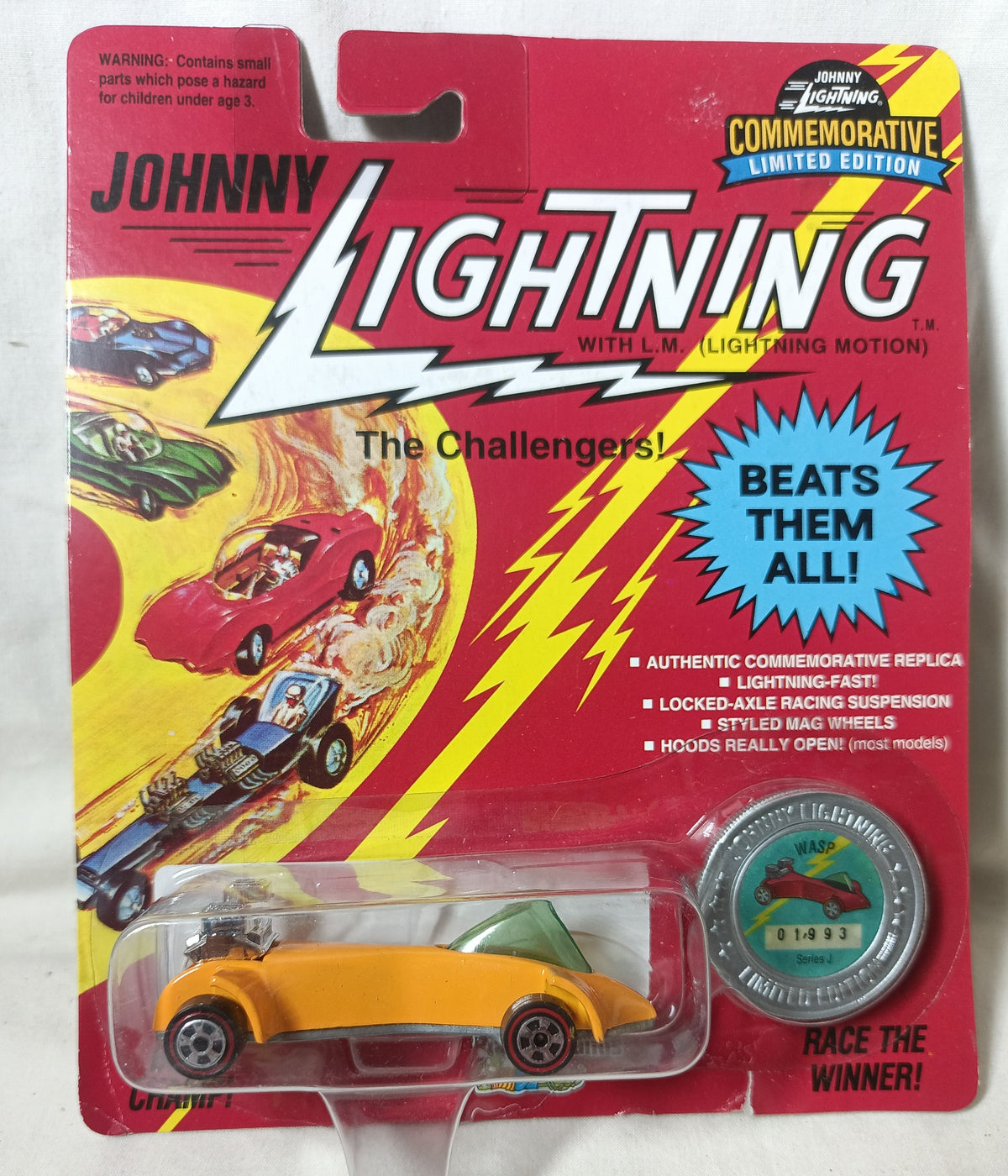 Johnny Lightning Commemorative Series J Wasp Orange 1993 - Tuliptuff