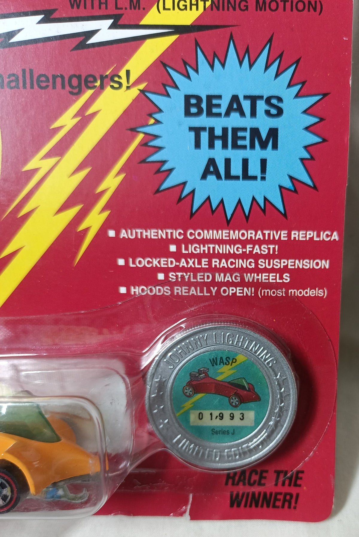 Johnny Lightning Commemorative Series J Wasp Orange 1993 - Tuliptuff