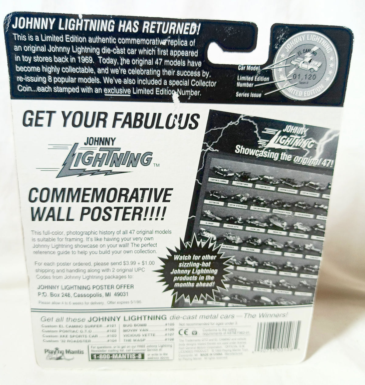 Johnny Lightning Commemorative Series A Wasp Red 1993 - TulipStuff