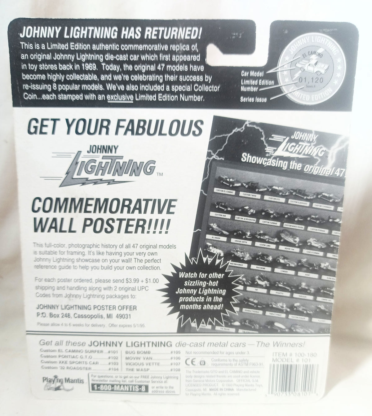 Johnny Lightning Commemorative Series H El Camino Purple 1993 - TulipStuff
