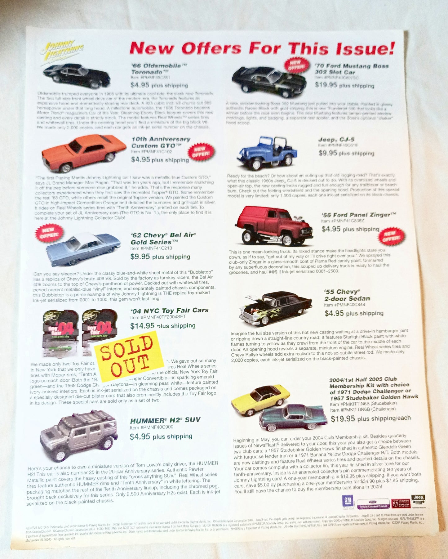 Johnny Lightning Newsflash Diecast Newsletter Issue #41 Summer 2004 - TulipStuff