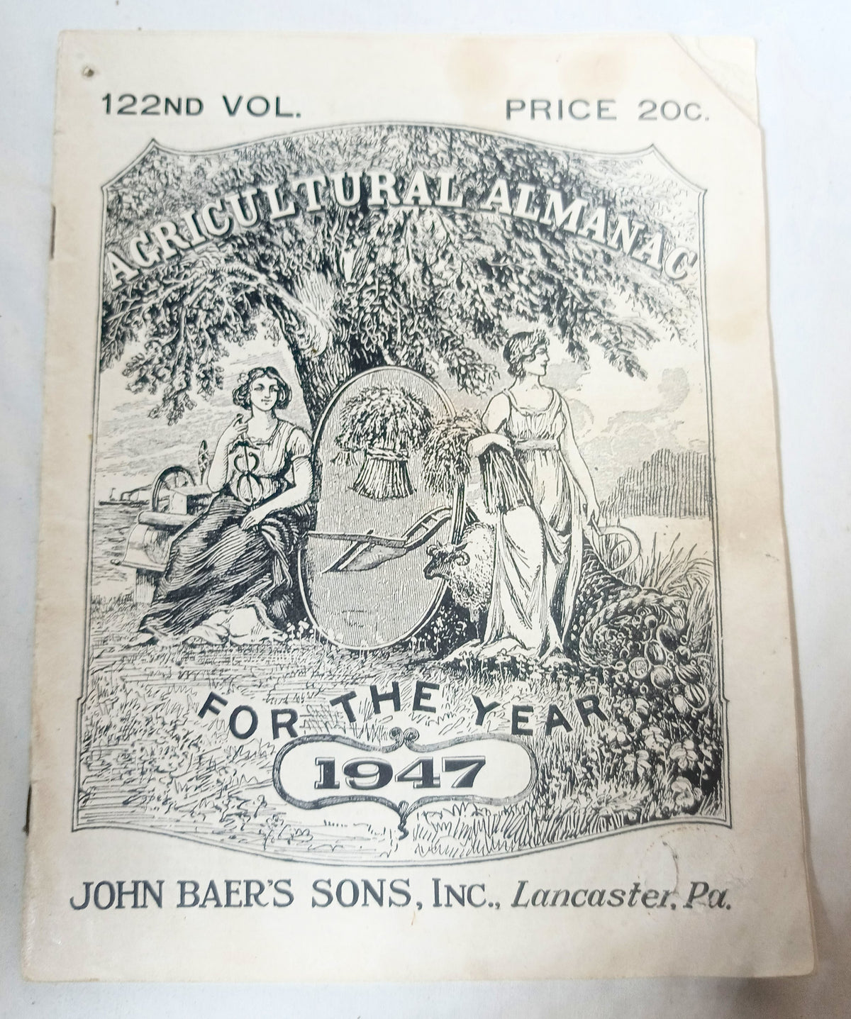 Agricultural Almanac 1947 John Baer's Sons Lancaster PA 122nd Volume - TulipStuff