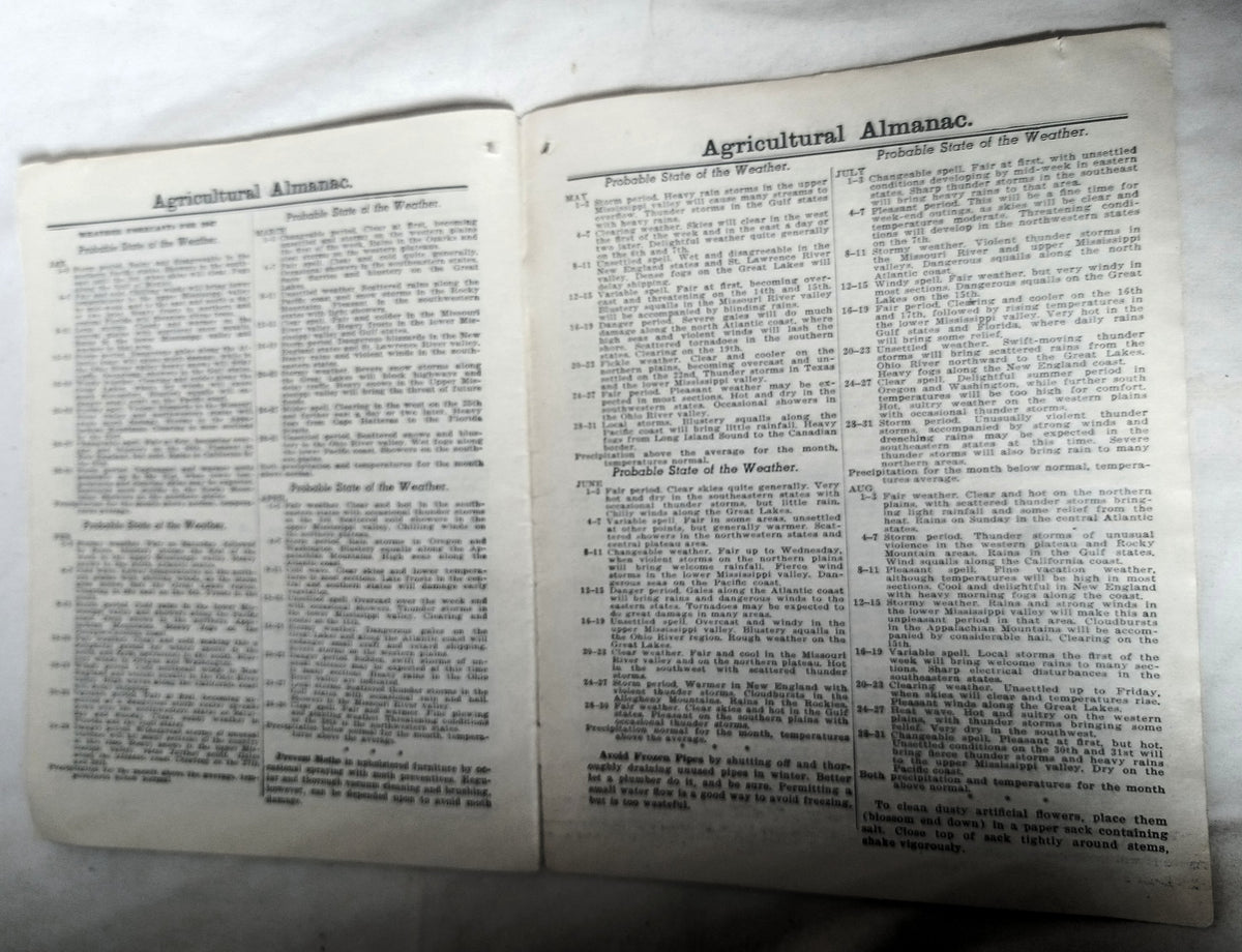 Agricultural Almanac 1947 John Baer's Sons Lancaster PA 122nd Volume - TulipStuff