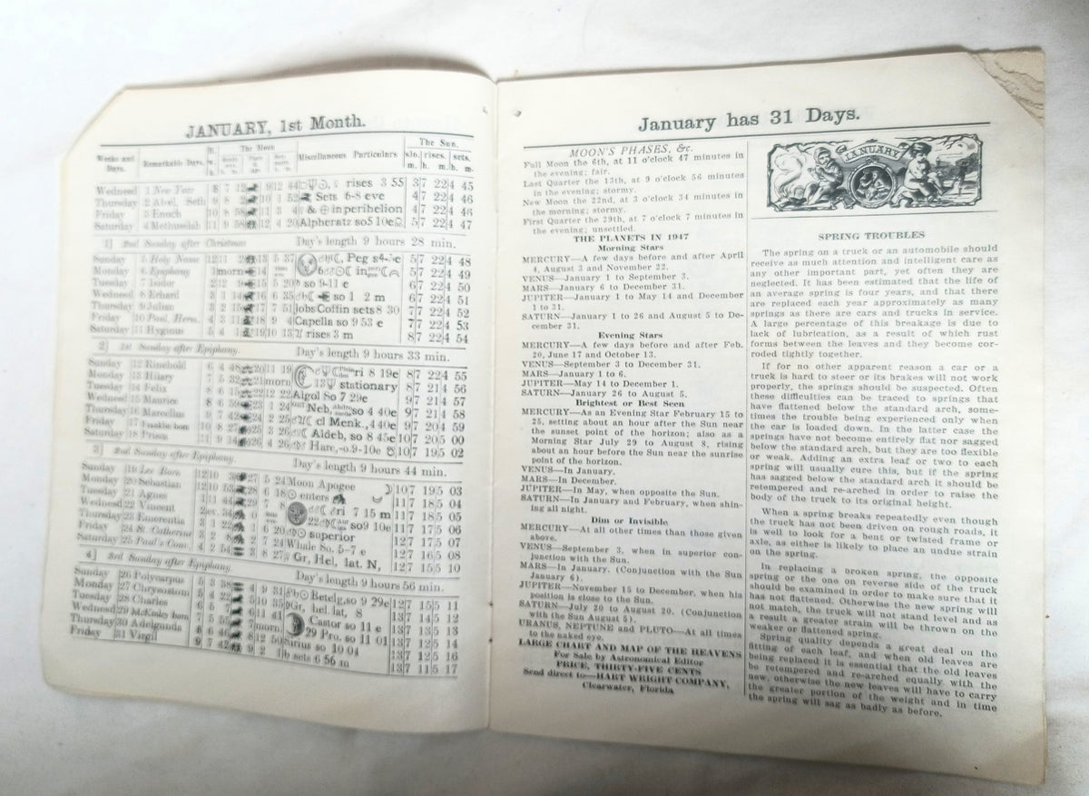 Agricultural Almanac 1947 John Baer's Sons Lancaster PA 122nd Volume - TulipStuff