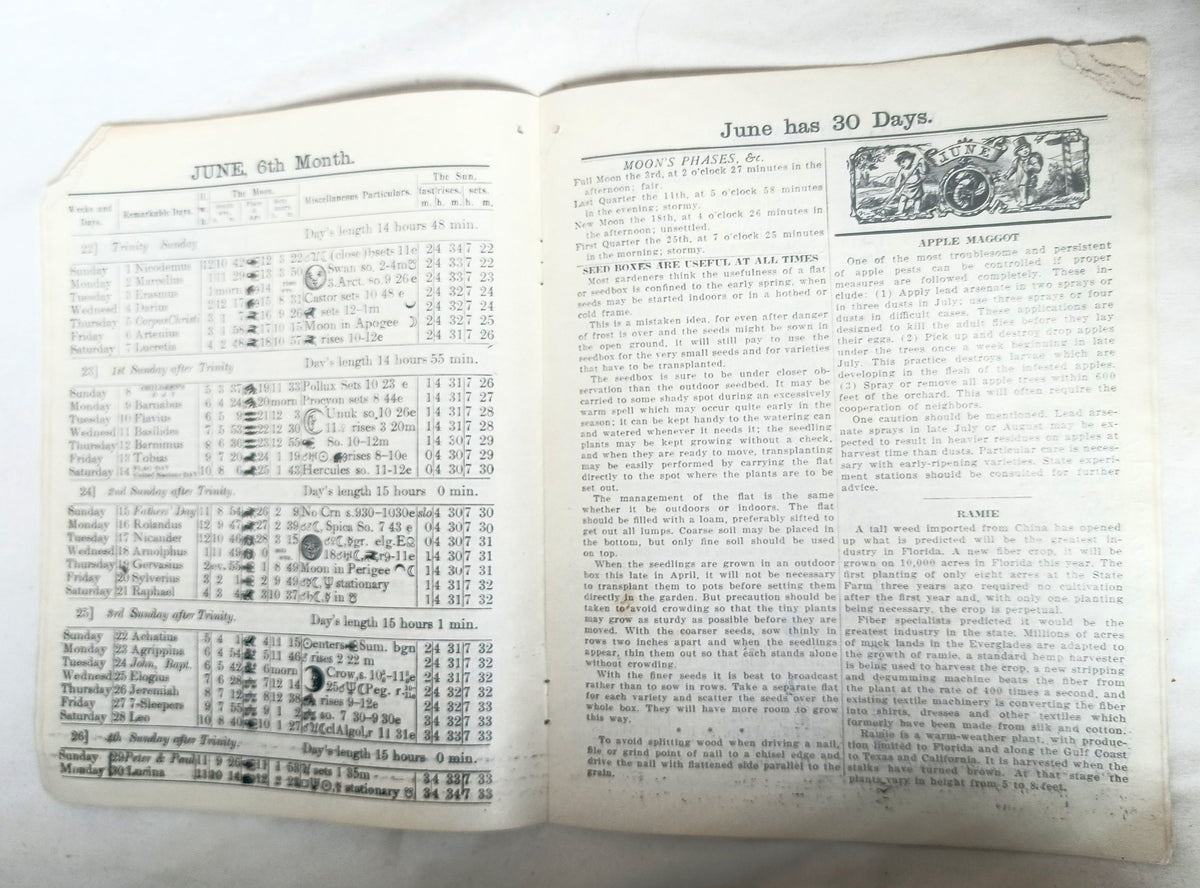 Agricultural Almanac 1947 John Baer's Sons Lancaster PA 122nd Volume - TulipStuff