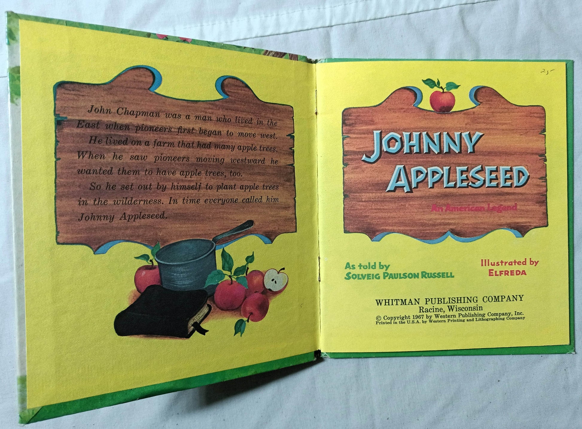 Johnny Appleseed An American Legend Tell-A-Tale Hardcover 1967 - TulipStuff