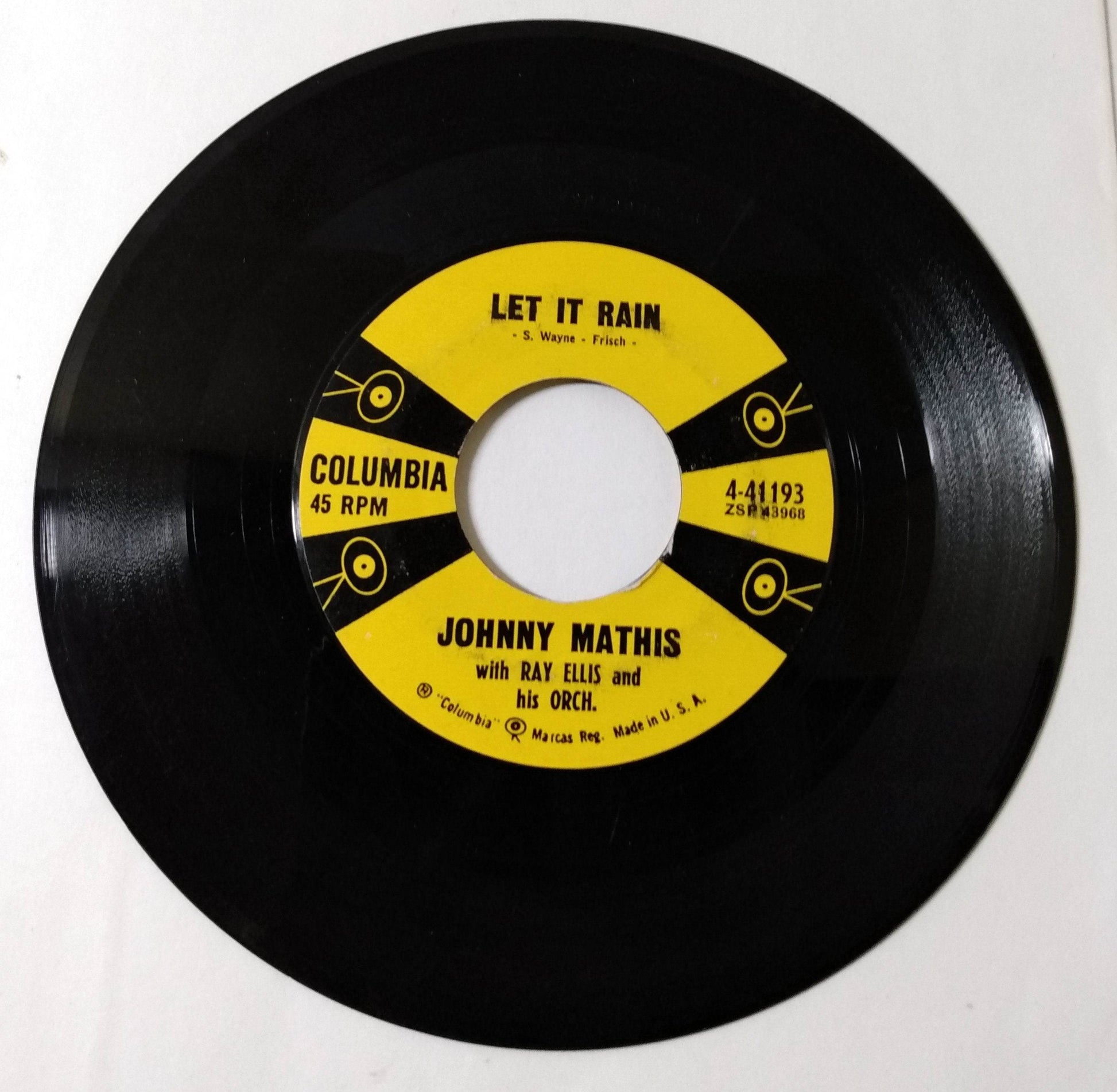 Johnny Mathis A Certain Smile b/w Let It Rain 7" Vinyl 45rpm 1958 - TulipStuff