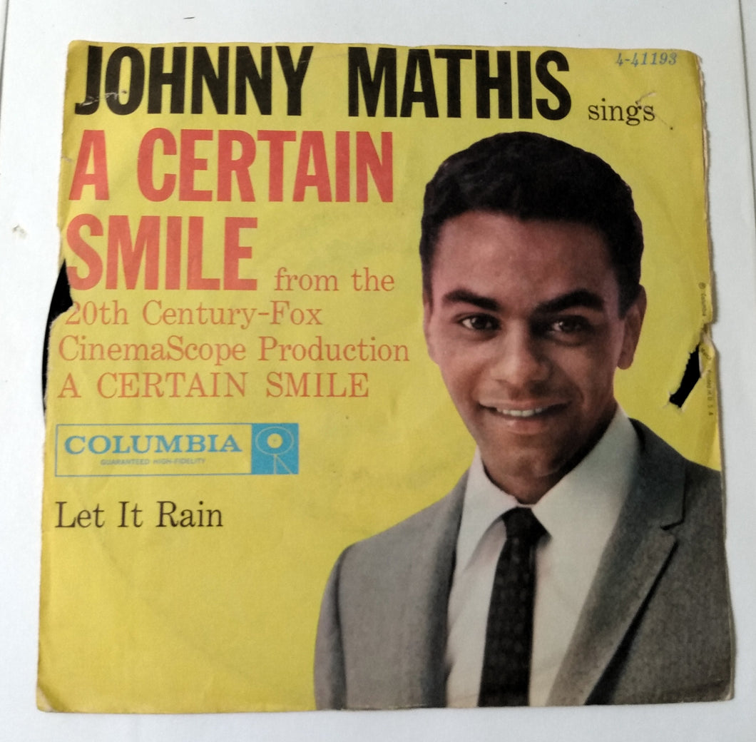 Johnny Mathis A Certain Smile b/w Let It Rain 7
