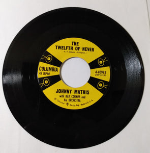Johnny Mathis Chances Are b/w The Twelfth of Never 7" Vinyl 1957 - TulipStuff