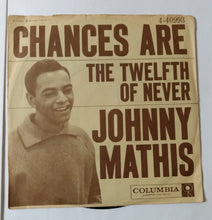 Load image into Gallery viewer, Johnny Mathis Chances Are b/w The Twelfth of Never 7&quot; Vinyl 1957 - TulipStuff
