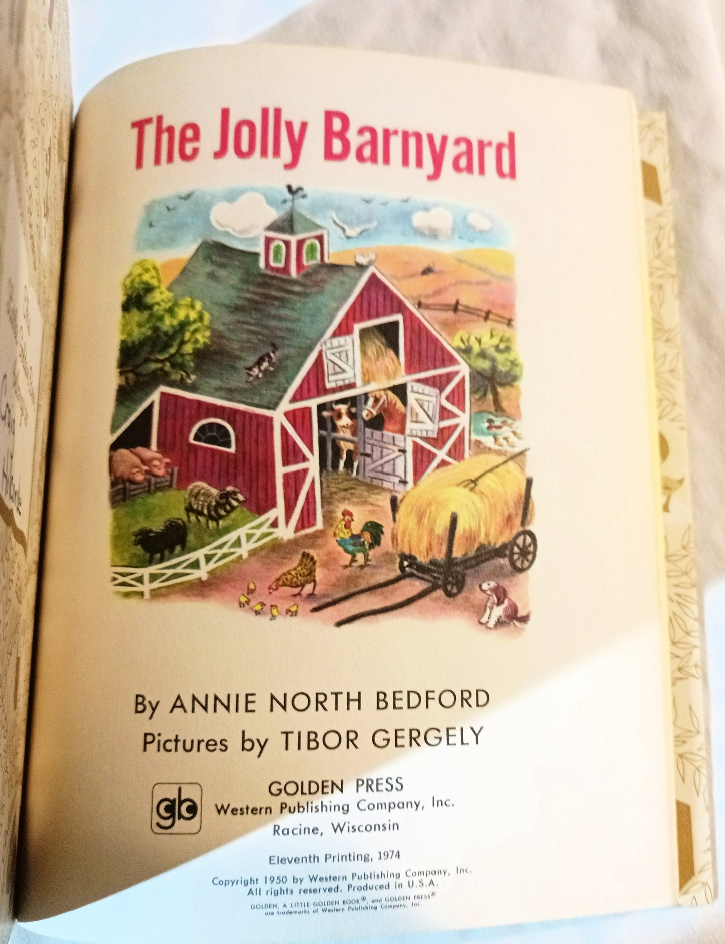 The Jolly Barnyard Little Golden Book Annie North Bedford 1974 - TulipStuff