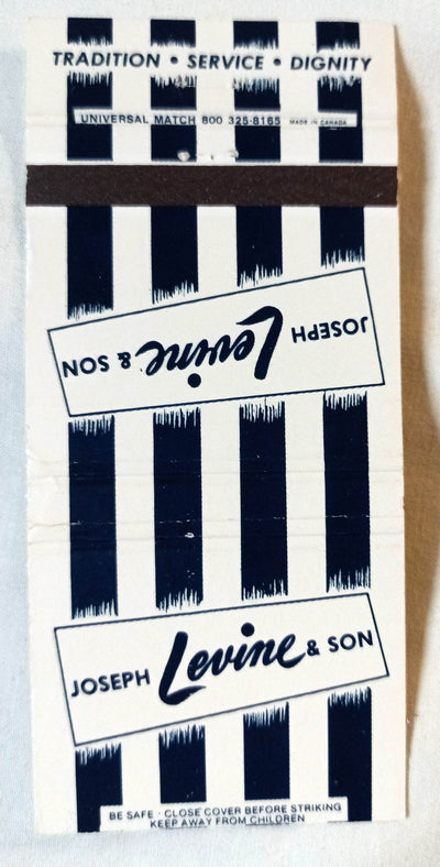 Joseph Levine & Sons Funeral Home Philadelphia Matchbook Cover 1980's - TulipStuff