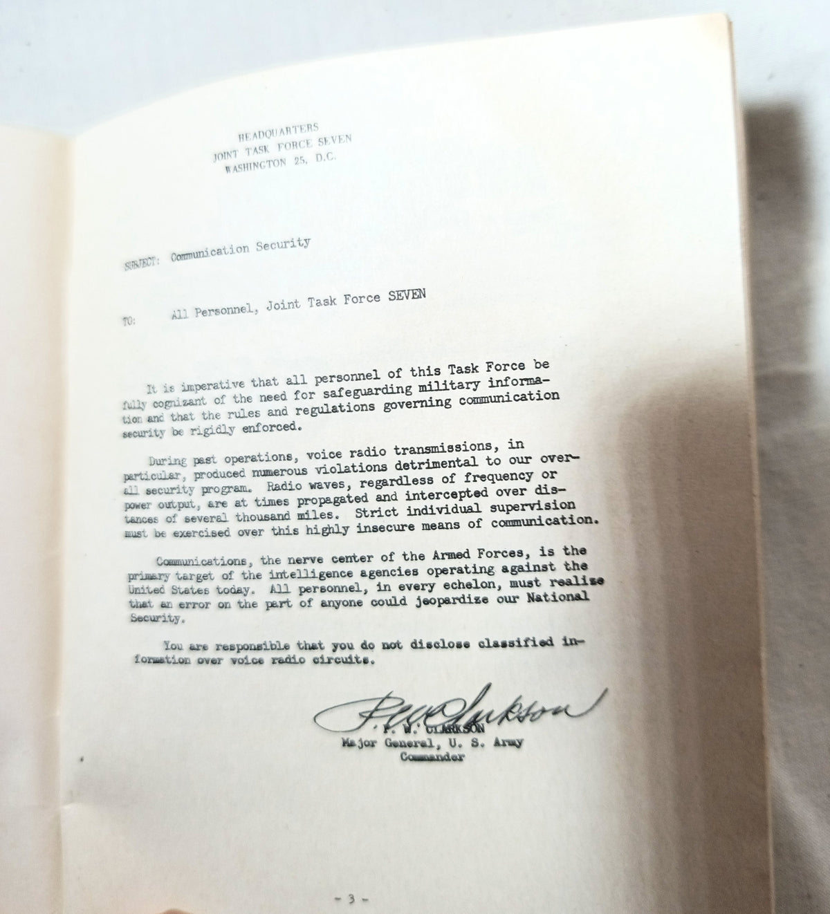 Joint Task Force 7 Operation Castle Atomic Testing Communications Information - TulipStuff