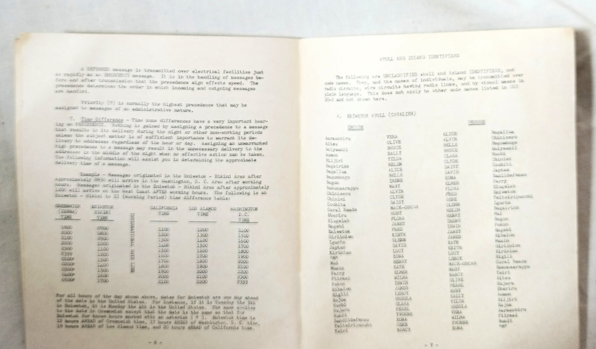 Joint Task Force 7 Operation Castle Atomic Testing Communications Information - TulipStuff