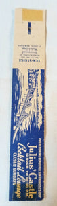 Julius Castle Restaurant San Francisco Bay Matchbook Cover 1950's - TulipStuff