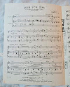 Just For Now Whiplash Dick Redmond Dane Clark Sheet Music 1948 - TulipStuff