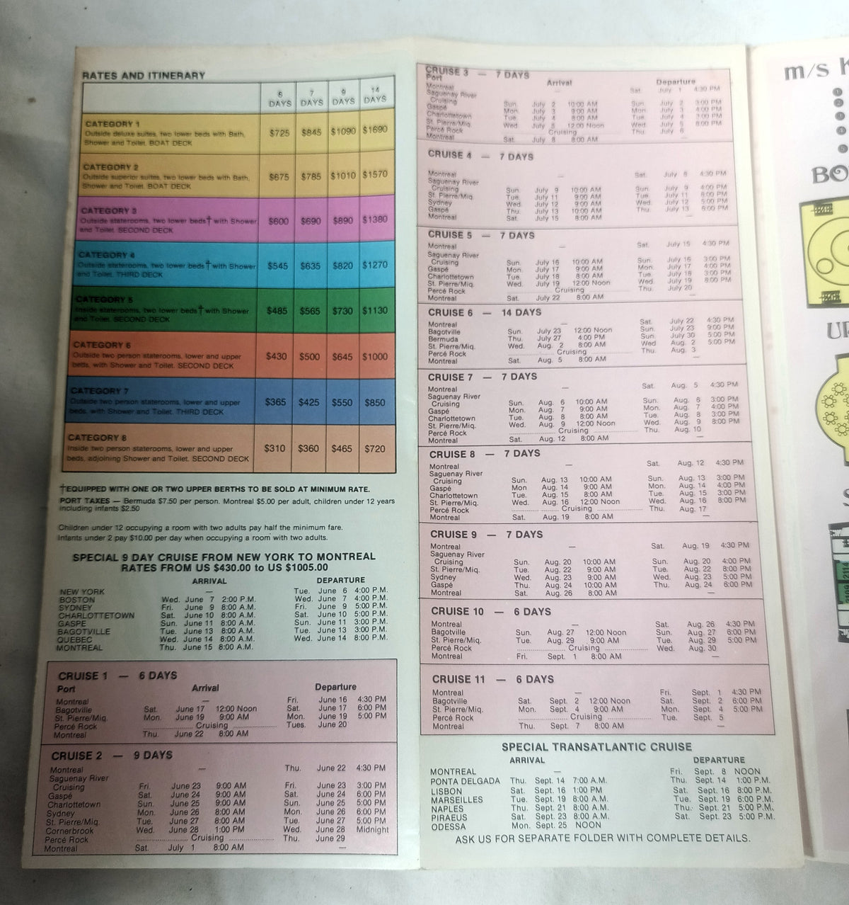 Black Sea Shipping ms Kazakhstan 1978 Montreal Summer Cruises - TulipStuff