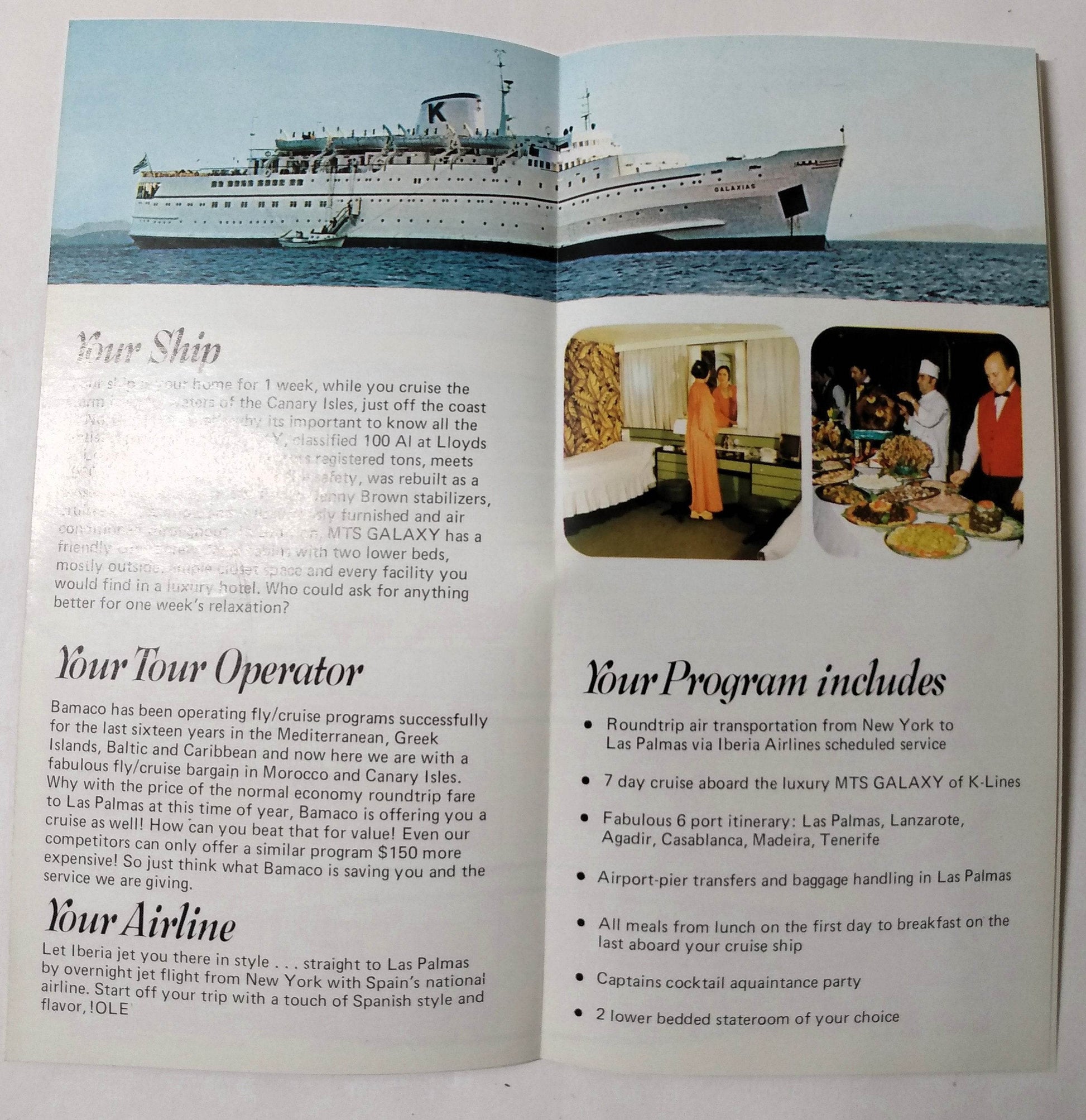 K-Lines MTS Galaxy 1977 North Africa 7-Day Air Sea Cruises Bamaco - TulipStuff