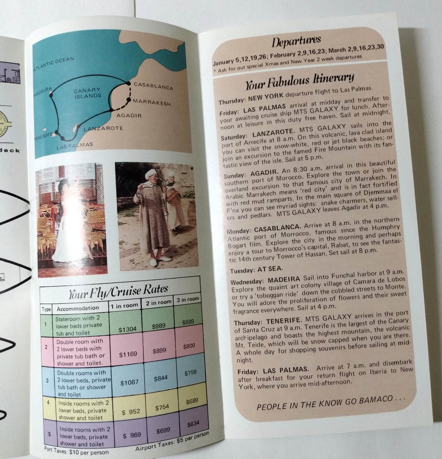 K-Lines MTS Galaxy 1977 North Africa 7-Day Air Sea Cruises Bamaco - TulipStuff