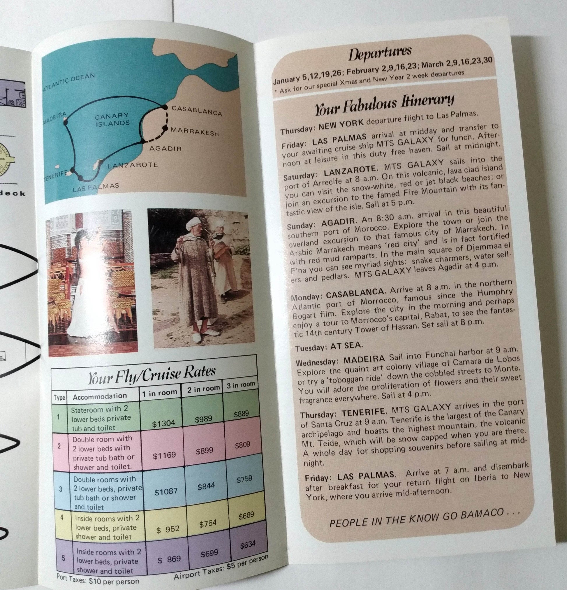 K-Lines MTS Galaxy 1977 North Africa 7-Day Air Sea Cruises Bamaco - TulipStuff