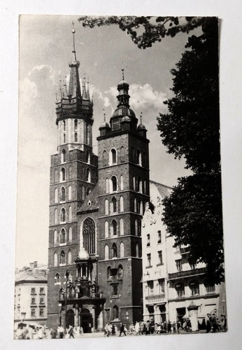 Kosciol Mariacki Saint Mary's Basilica Krakow Poland Postcard 1965 - TulipStuff