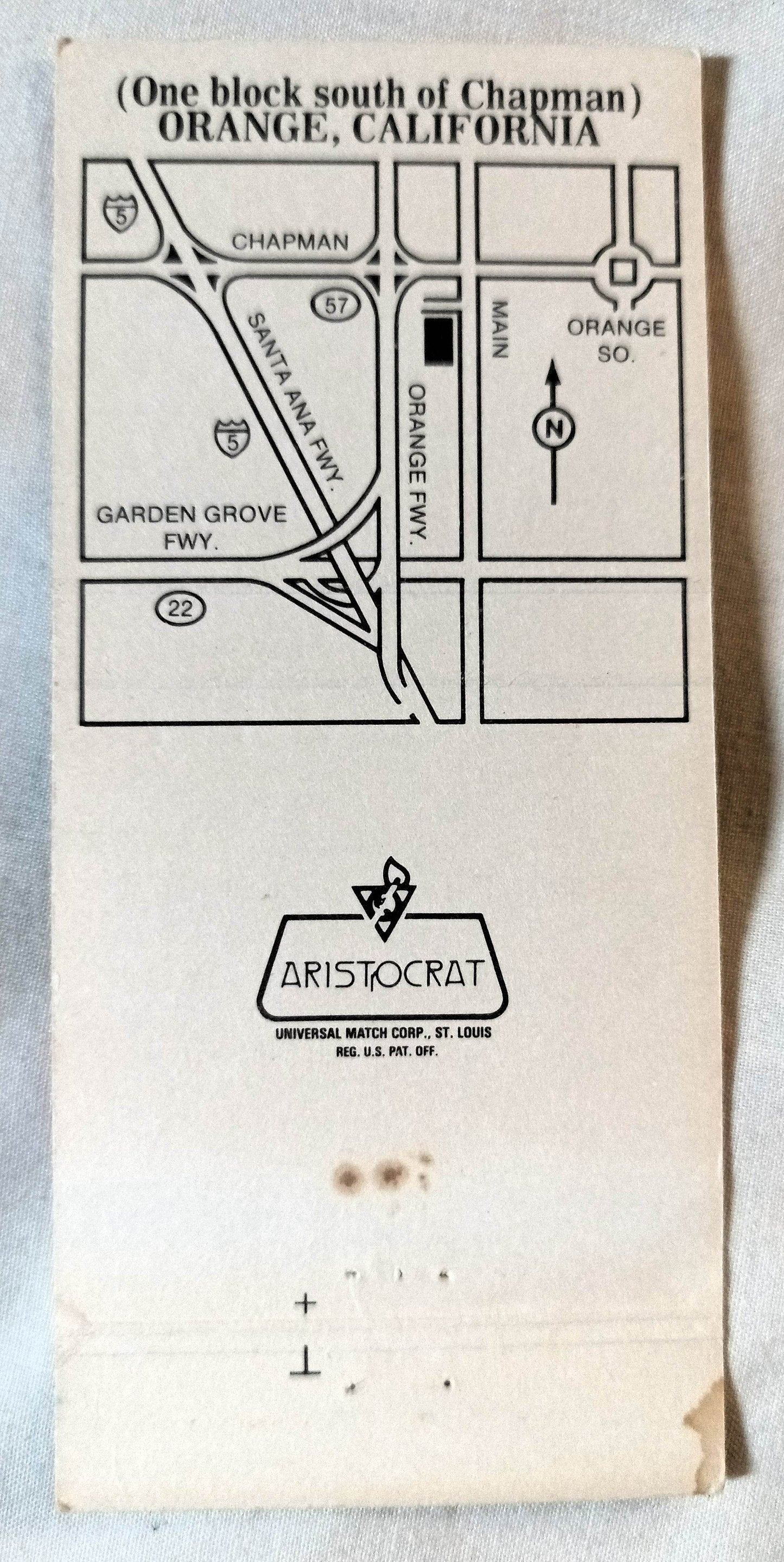 La Brasserie French Cafe Restaurant Orange CA Matchbook Cover 1970's - TulipStuff