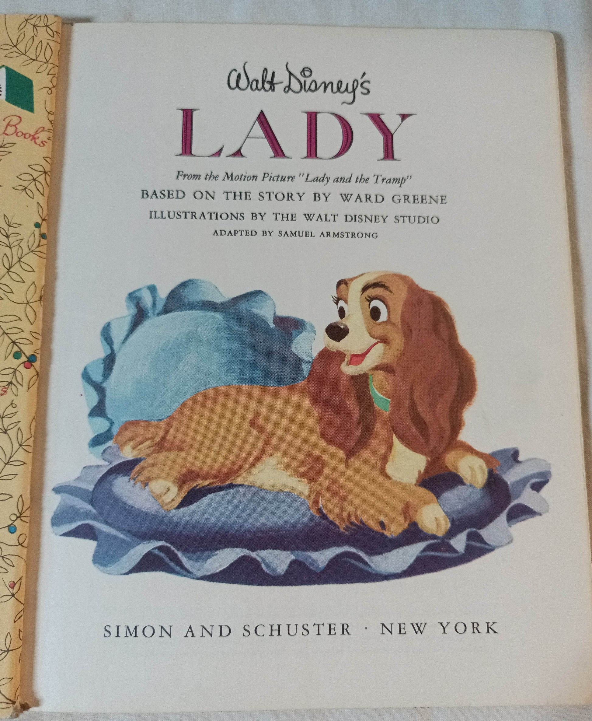 Walt Disney's Lady Little Golden Book (from Lady and the Tramp) 1954 - TulipStuff