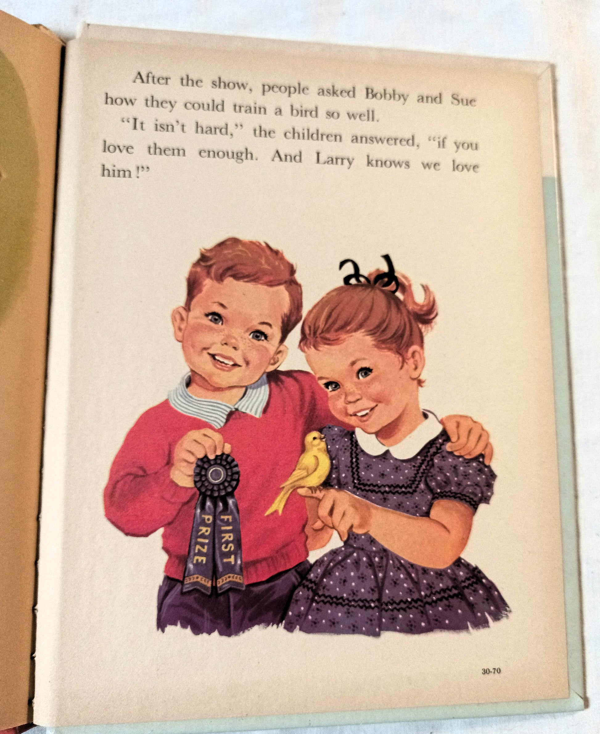 Larry The Canary Ellen Wilkie Rand McNally Elf Book Hardcover 1959 - TulipStuff