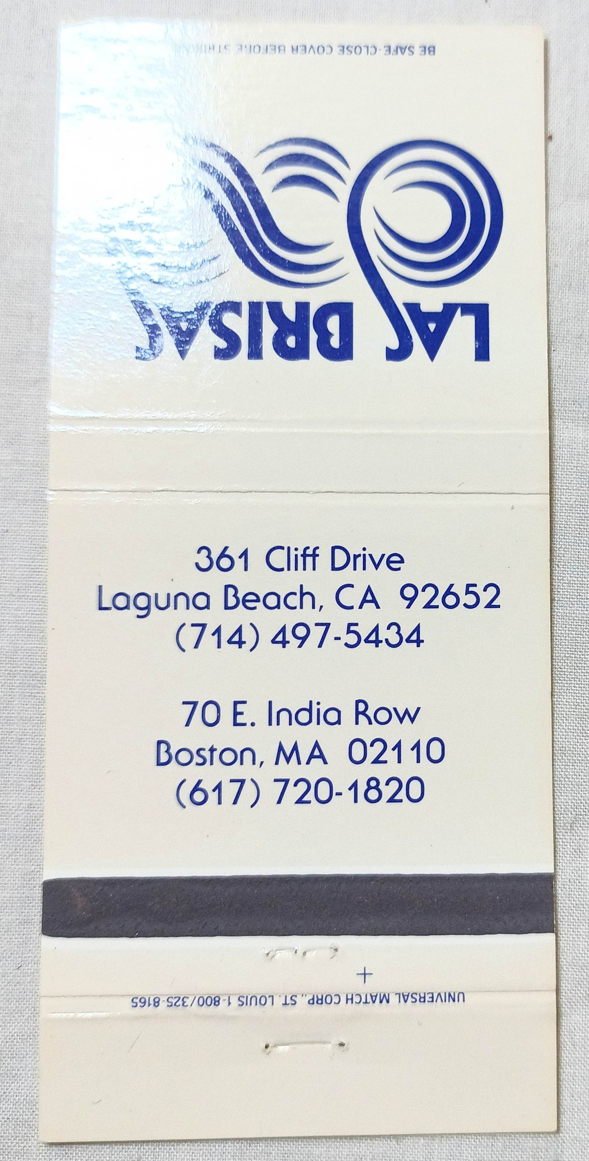 Las Brisas Restaurant Boston Laguna Beach Matchbook Cover - TulipStuff