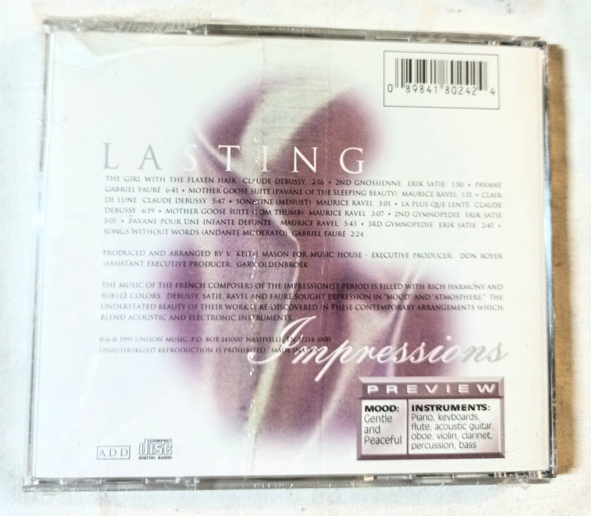 Lasting Impressions New Age French Impressionist Composers CD 1995 - TulipStuff