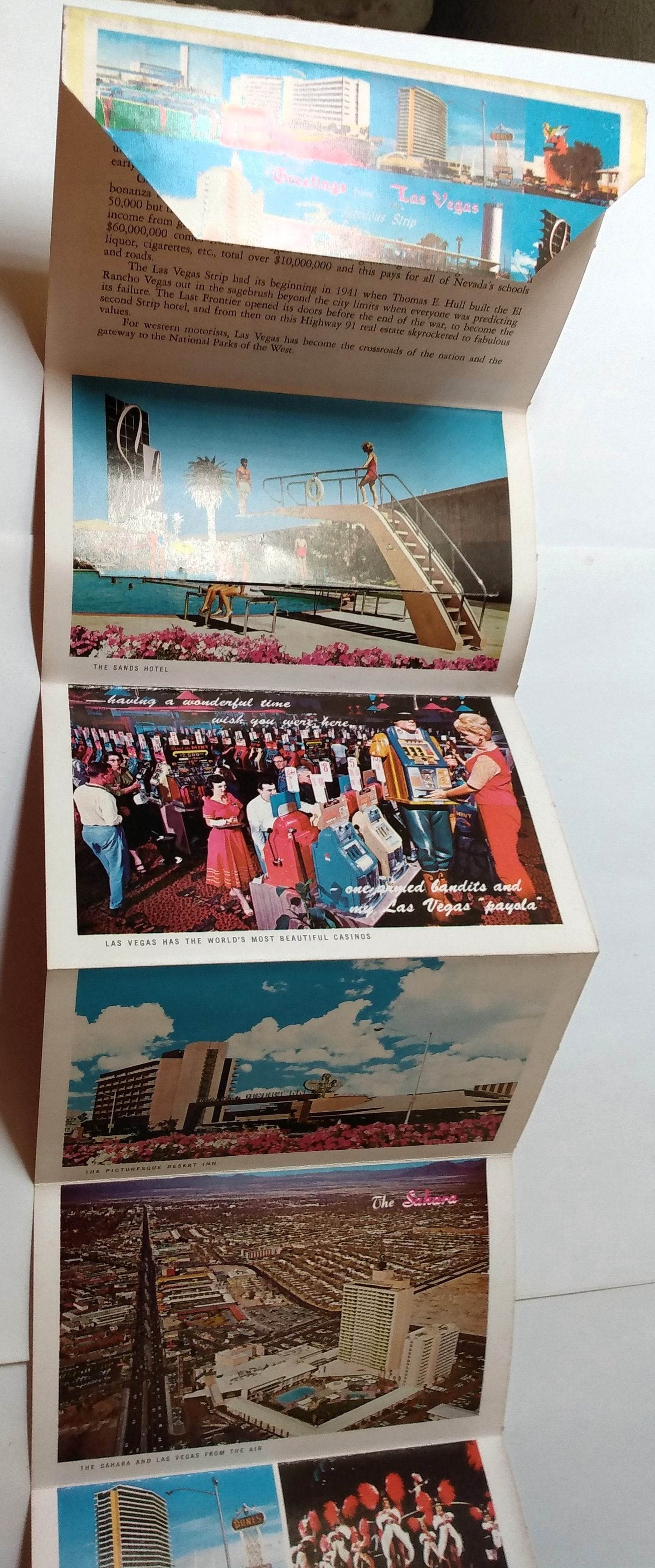 Greetings From The Fabulous Strip Las Vegas NV 1950's Postcard Booklet - TulipStuff