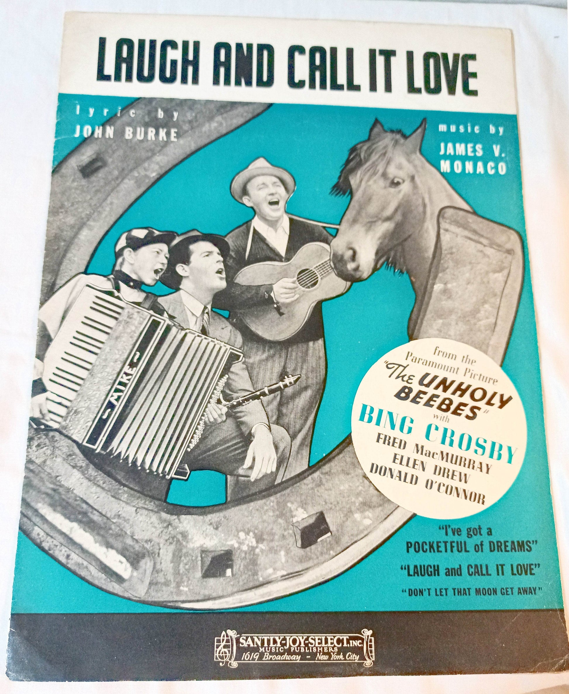 Laugh And Call It Love The Unholy Beebes Bing Crosby Sheet Music 1938 - TulipStuff