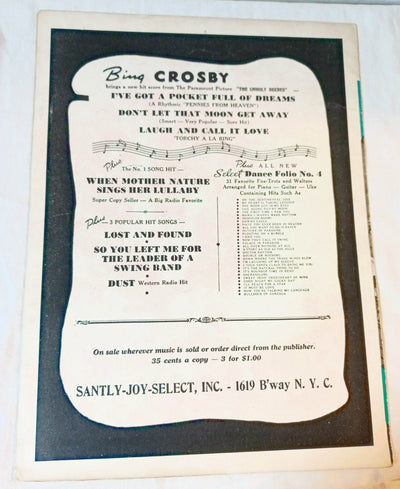 Laugh And Call It Love The Unholy Beebes Bing Crosby Sheet Music 1938 - TulipStuff