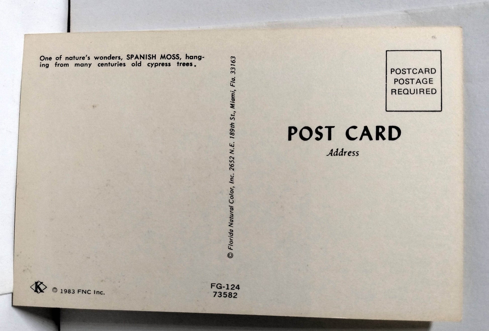 Legend Of The Spanish Moss In Florida Postcard 1983 - TulipStuff