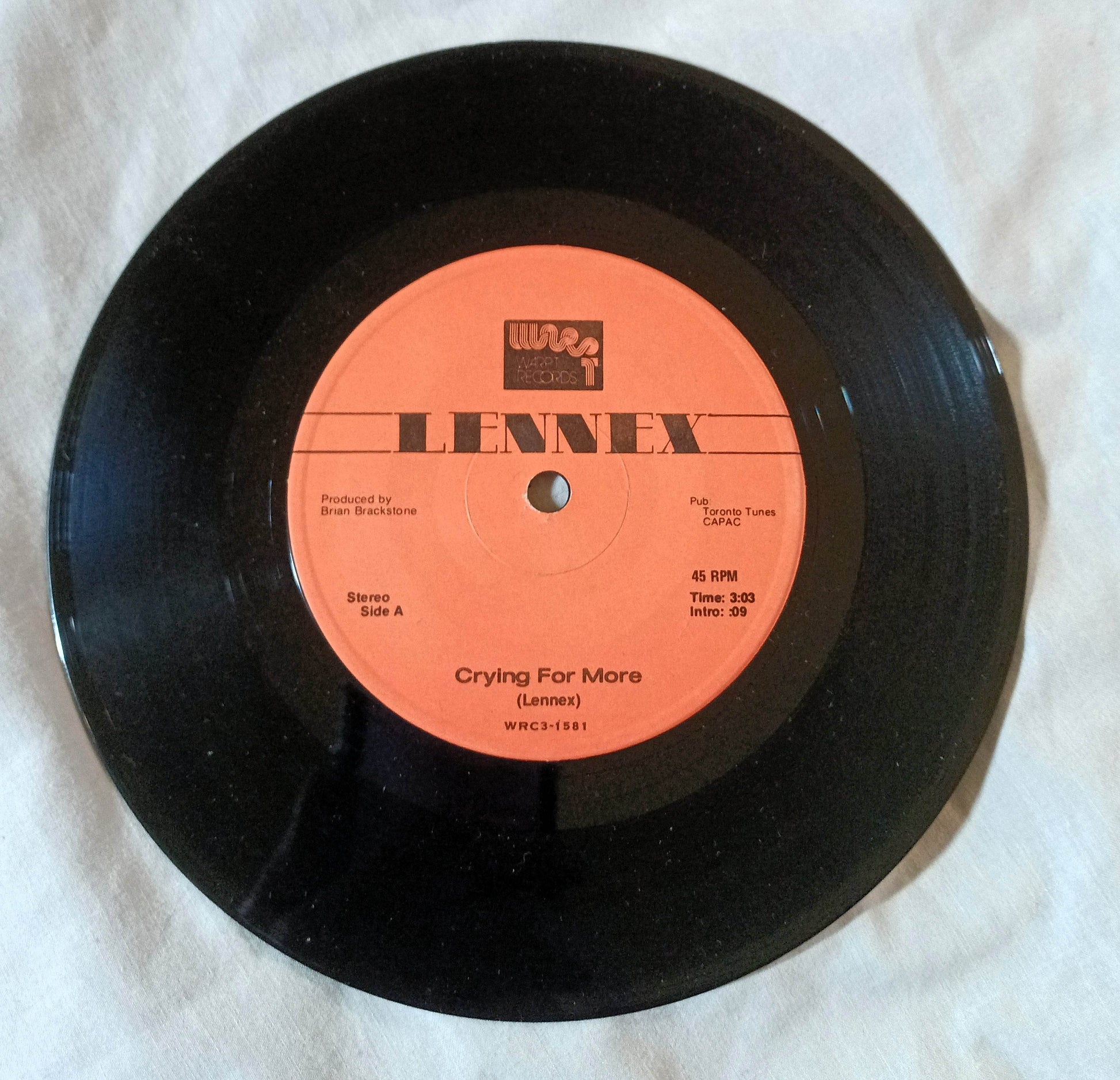 Lennex Crying For More / Where Did Our Love Go 7" Vinyl Canada 1981 - TulipStuff