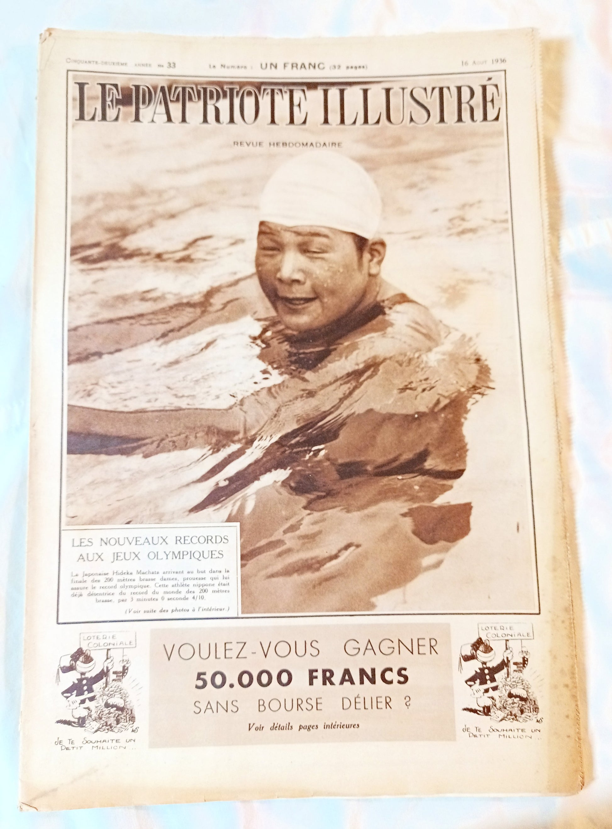 Le Patriote Illustre August 16 1936 Berlin Olympics Spanish Civil War - TulipStuff