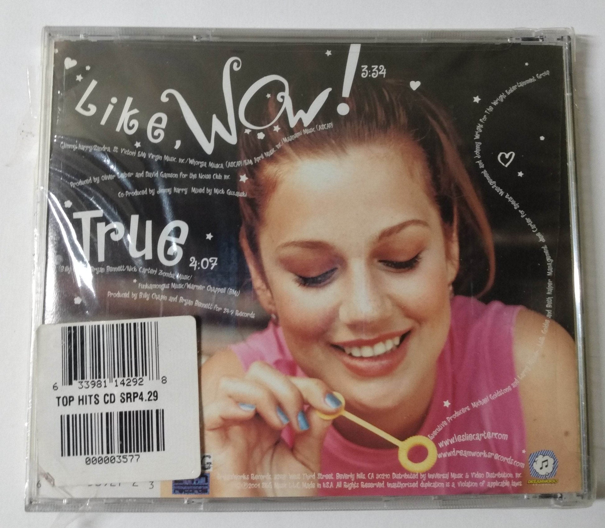 Leslie Carter Like Wow / True Pop Rock Single CD DreamWorks 2001 - TulipStuff