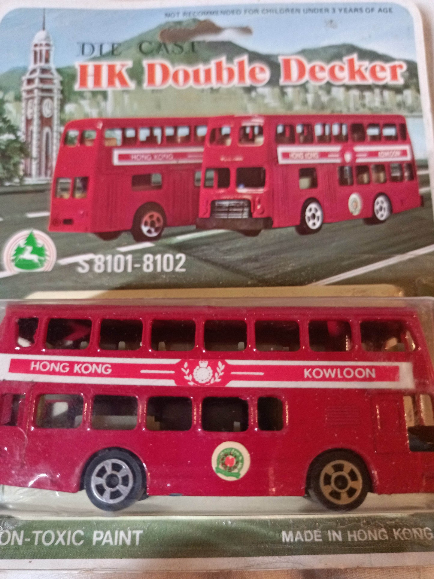 SM Tuf Toys S8102 Leyland Mark II Dennis Double Decker Bus HK Kowloon - TulipStuff