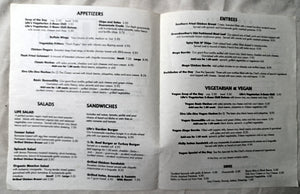 Life Cafe Ave B 10th St East Village NYC Restaurant Takeout Menu 2000's - TulipStuff