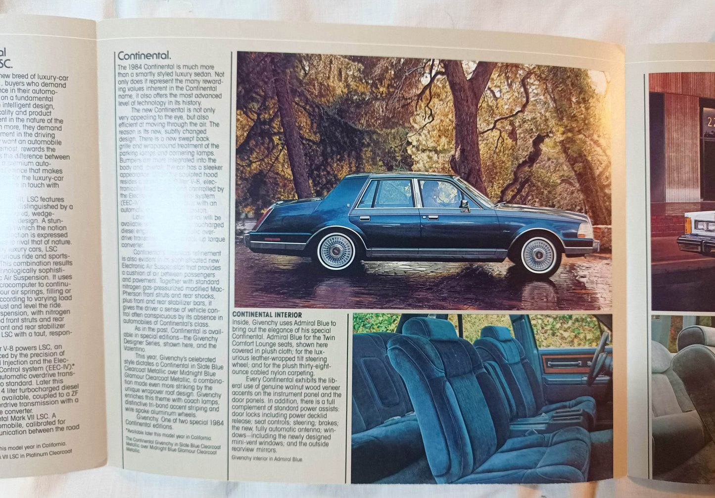 Lincoln 1984 Continental Mark VII Town Car US Dealer Sales Brochure - TulipStuff
