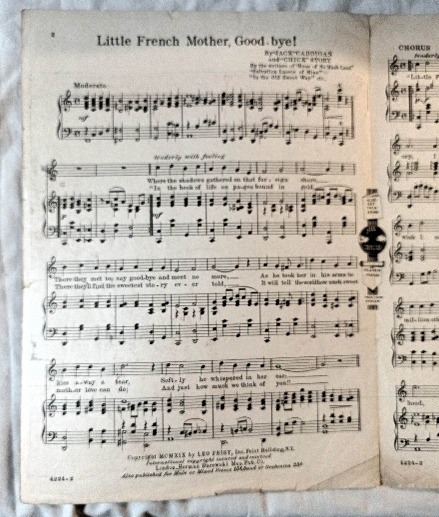 Little French Mother Good Bye Sheet Music Norman Rockwell Cover 1919 - TulipStuff